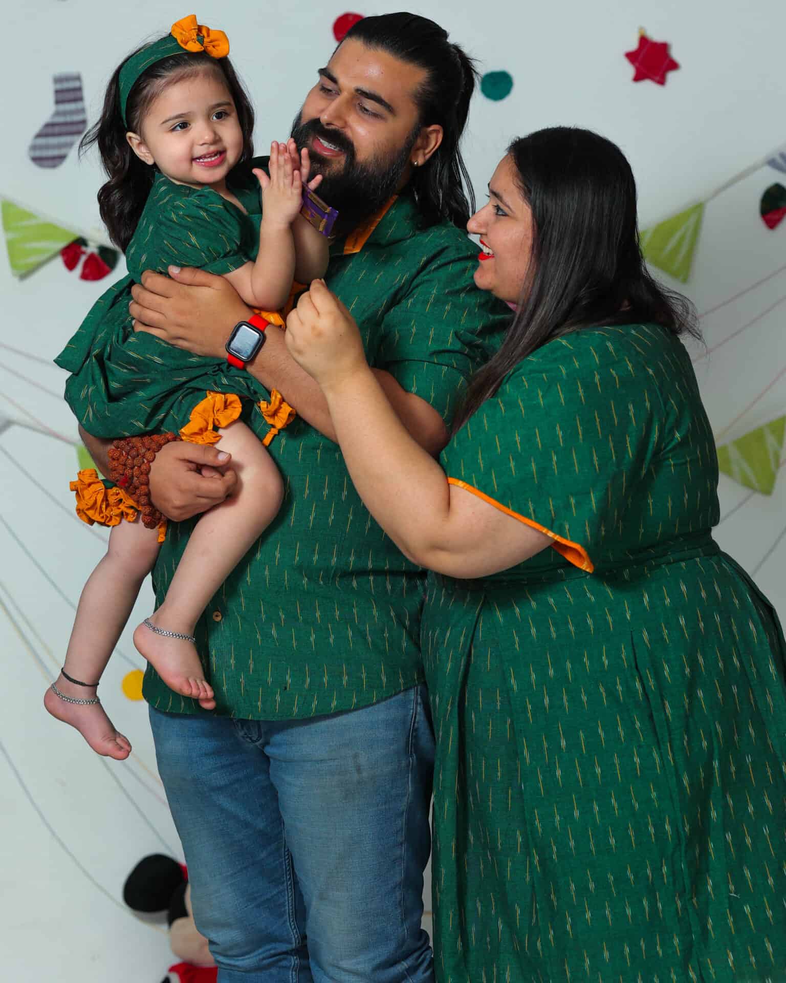 Pickle Green Ikat Family Set