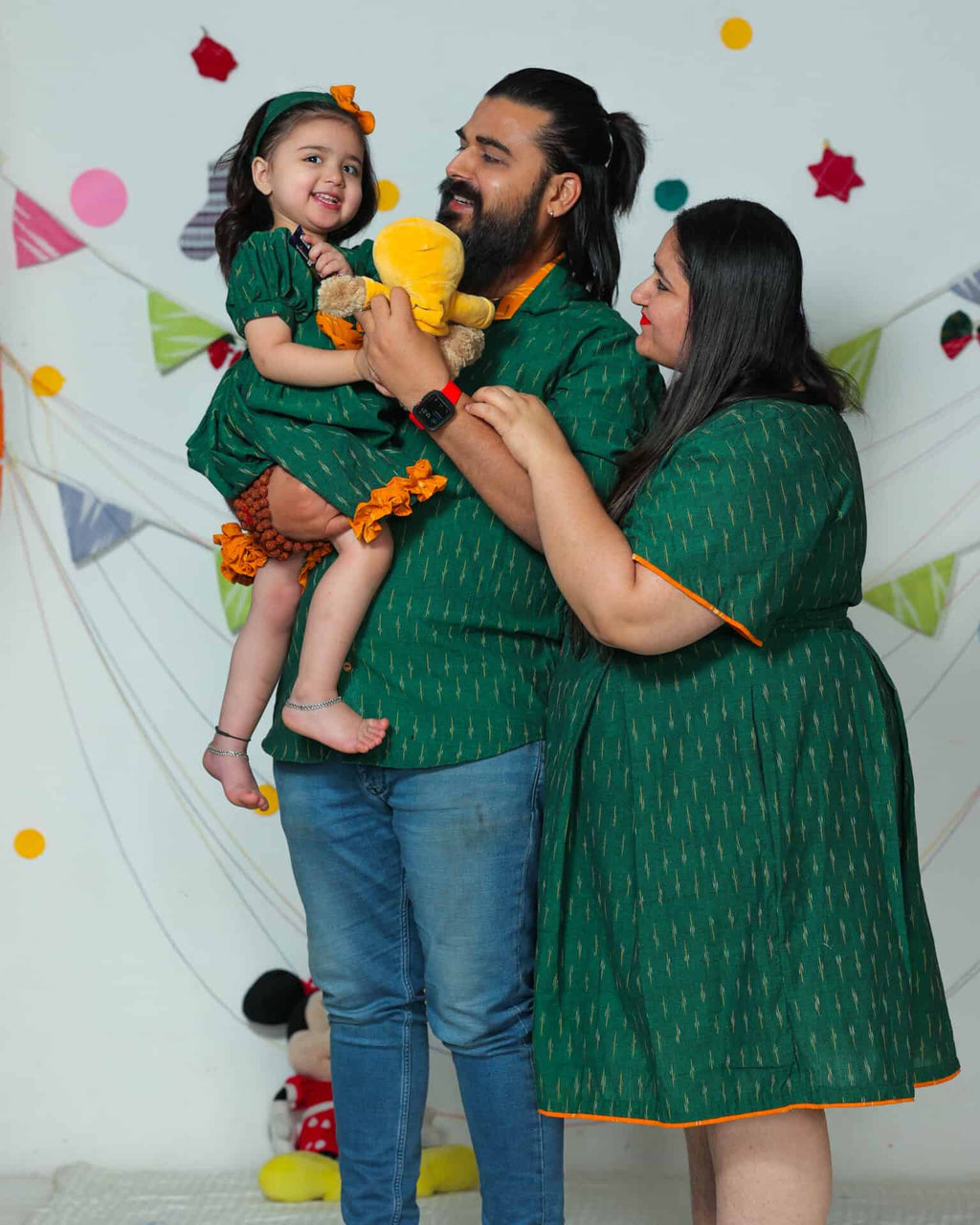 Pickle Green Ikat Family Set