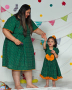 Pickle Green Ikat Mother Daughter Twinning