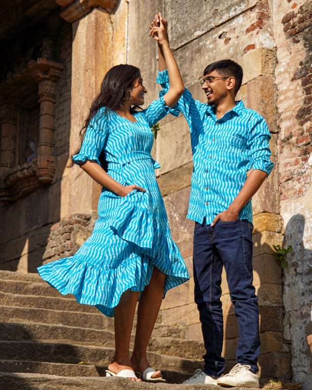 Berry Blue Senorita Ikat Couple Set