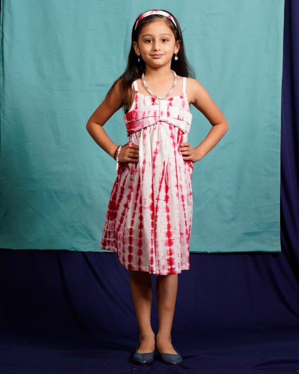 Red Shibori Kids Dress Secondary image
