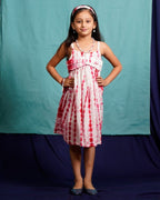 Red Shibori Kids Dress