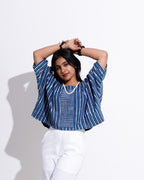 Indigo Stripes Crop Top