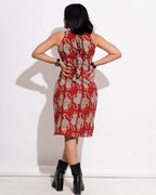 Red Kitty Halter Shift Dress