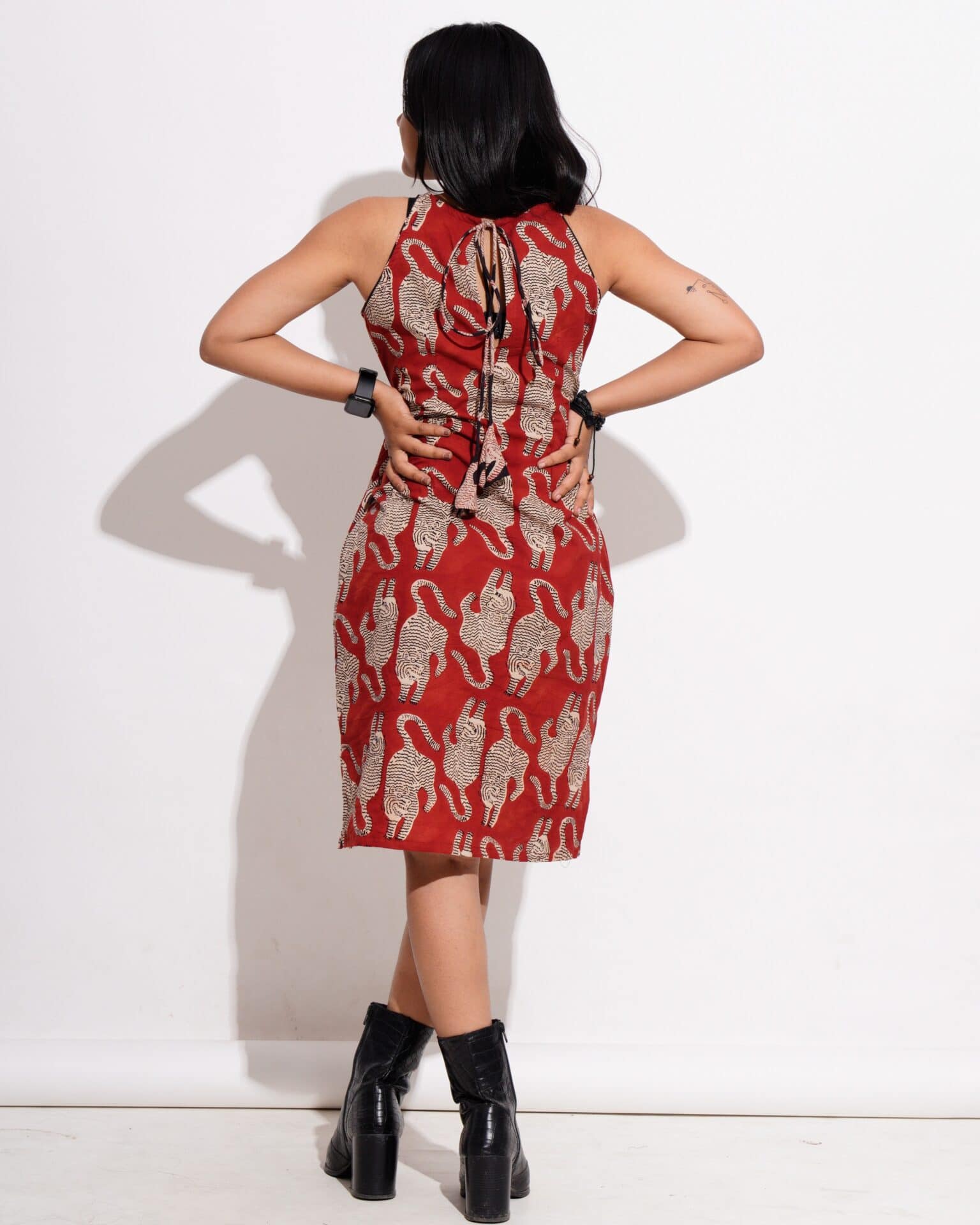 Red Kitty Halter Shift Dress