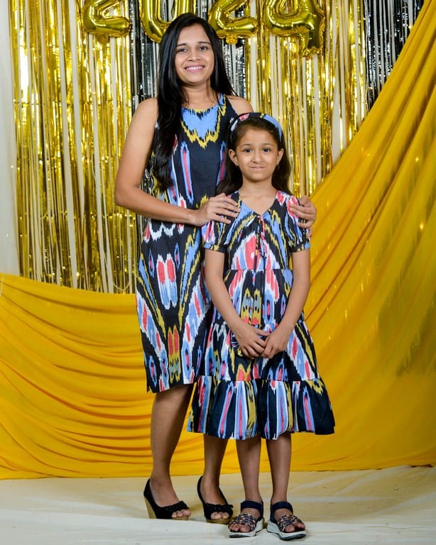Banjaran Short Dress Mother Daughter Twinning