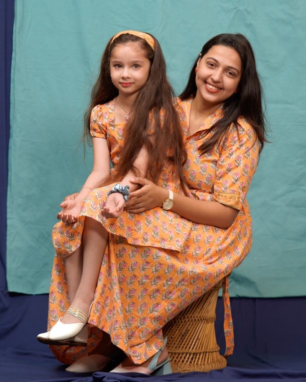 Dusty Orange Mother Daughter Twinning