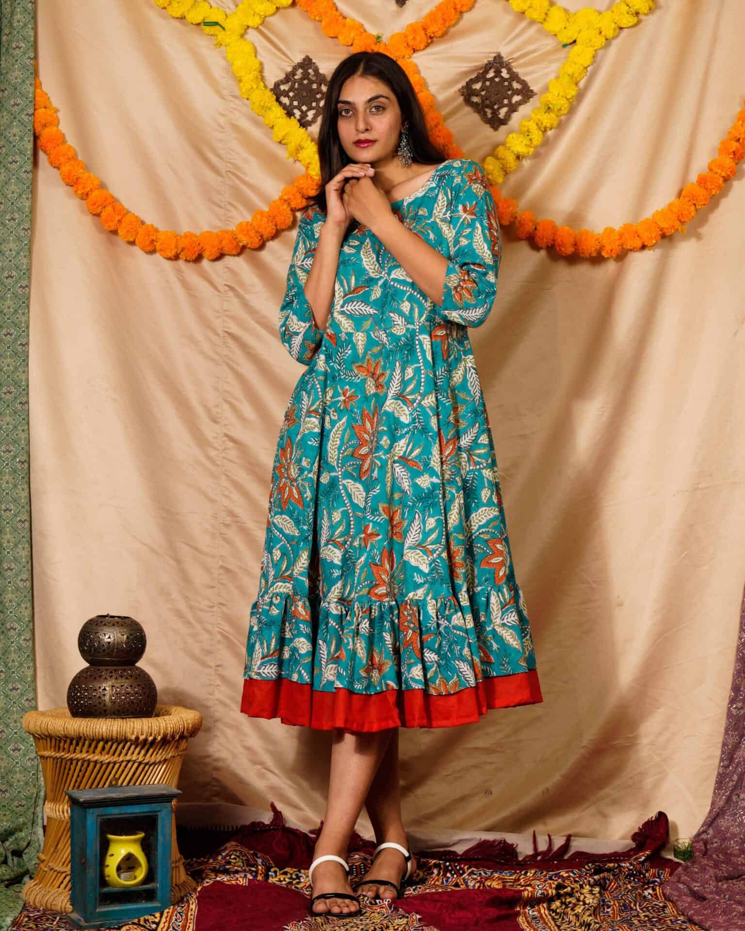 Foliate Frill Dress