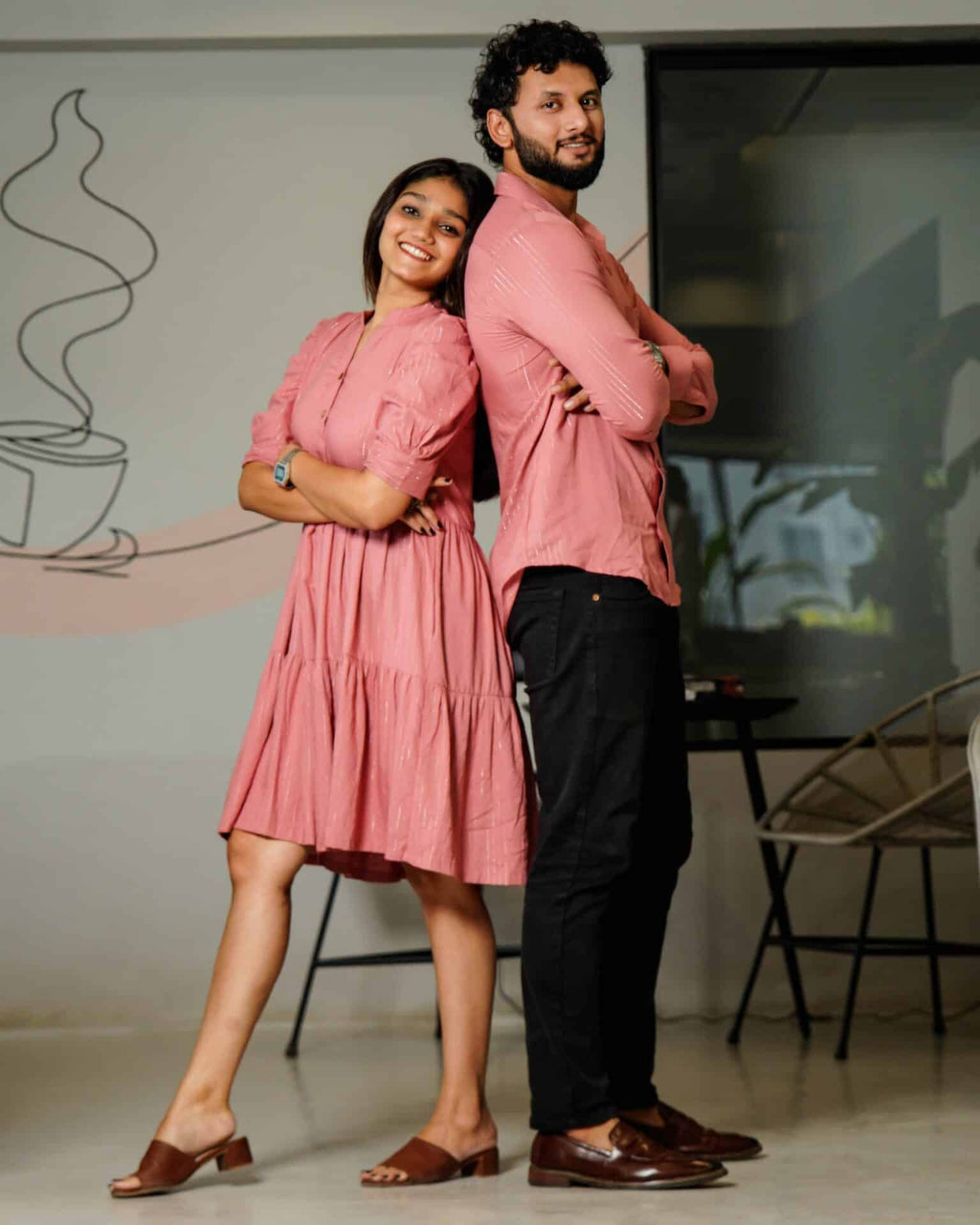 Starry Pink Short Couple Set