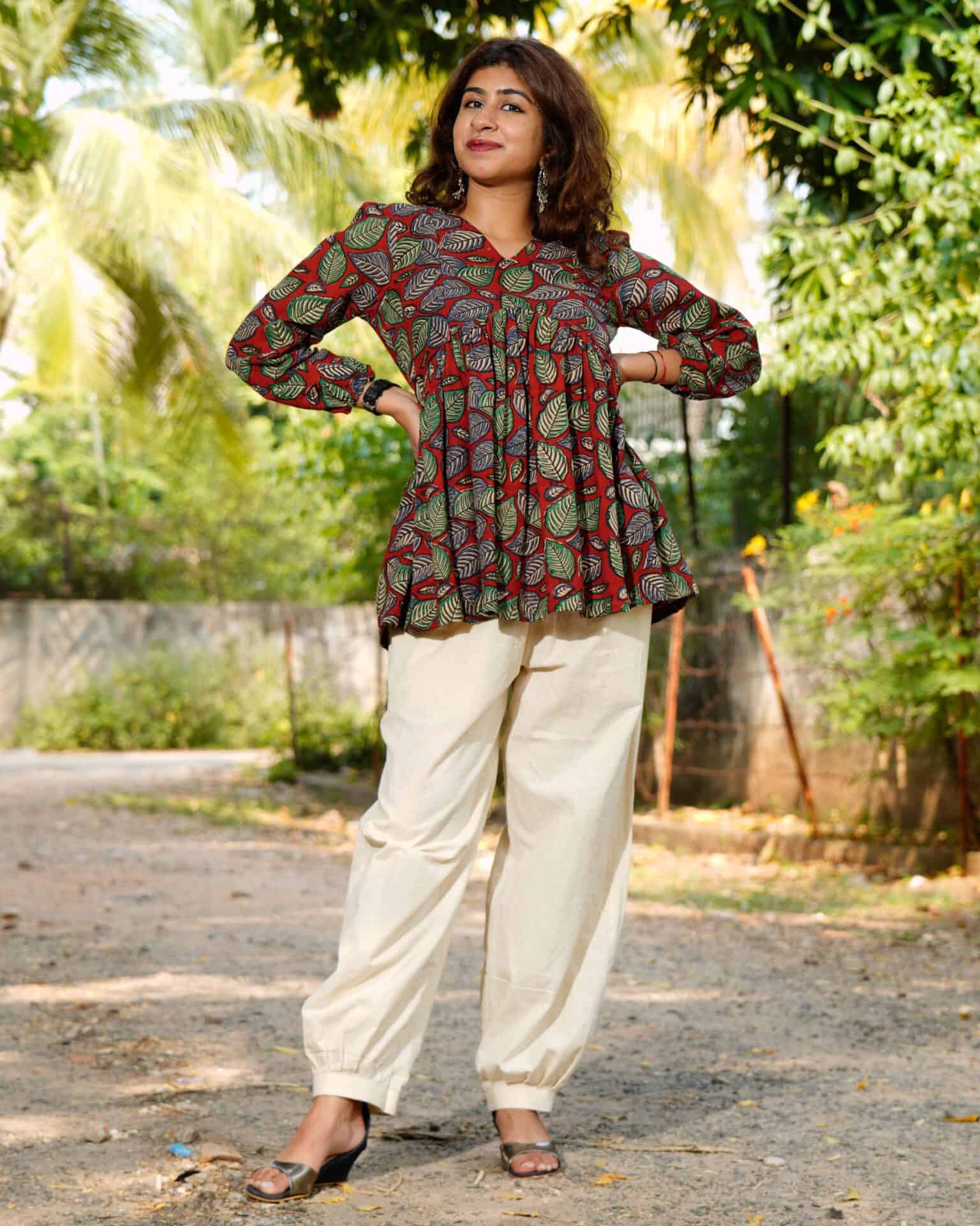 Berry Maroon Short Kurti Secondary image