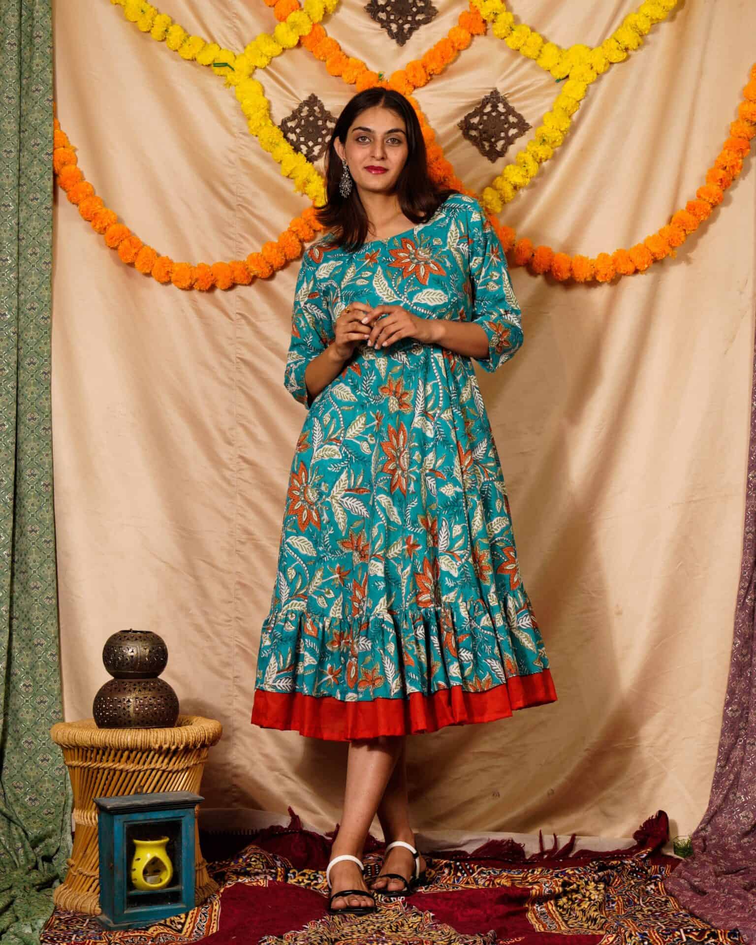 Foliate Frill Dress
