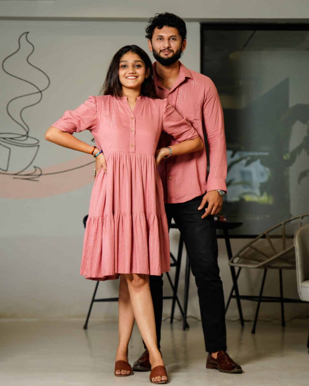 Starry Pink Short Couple Set