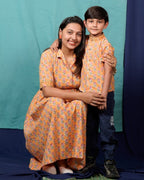 Dusty Orange Mother Son Twinning