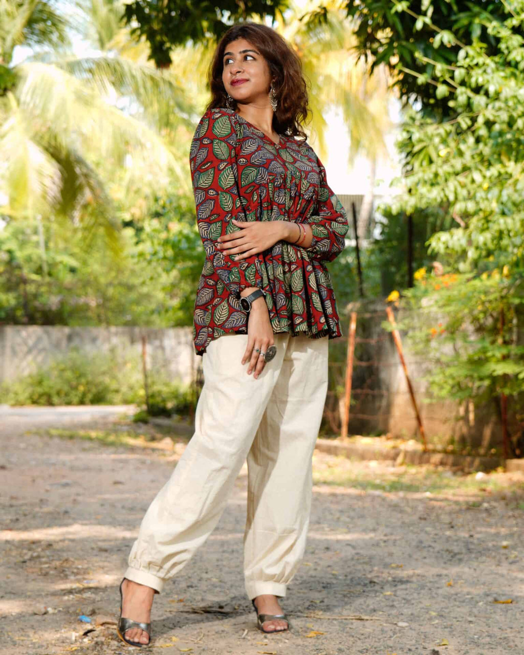 Berry Maroon Maternity Short Kurti