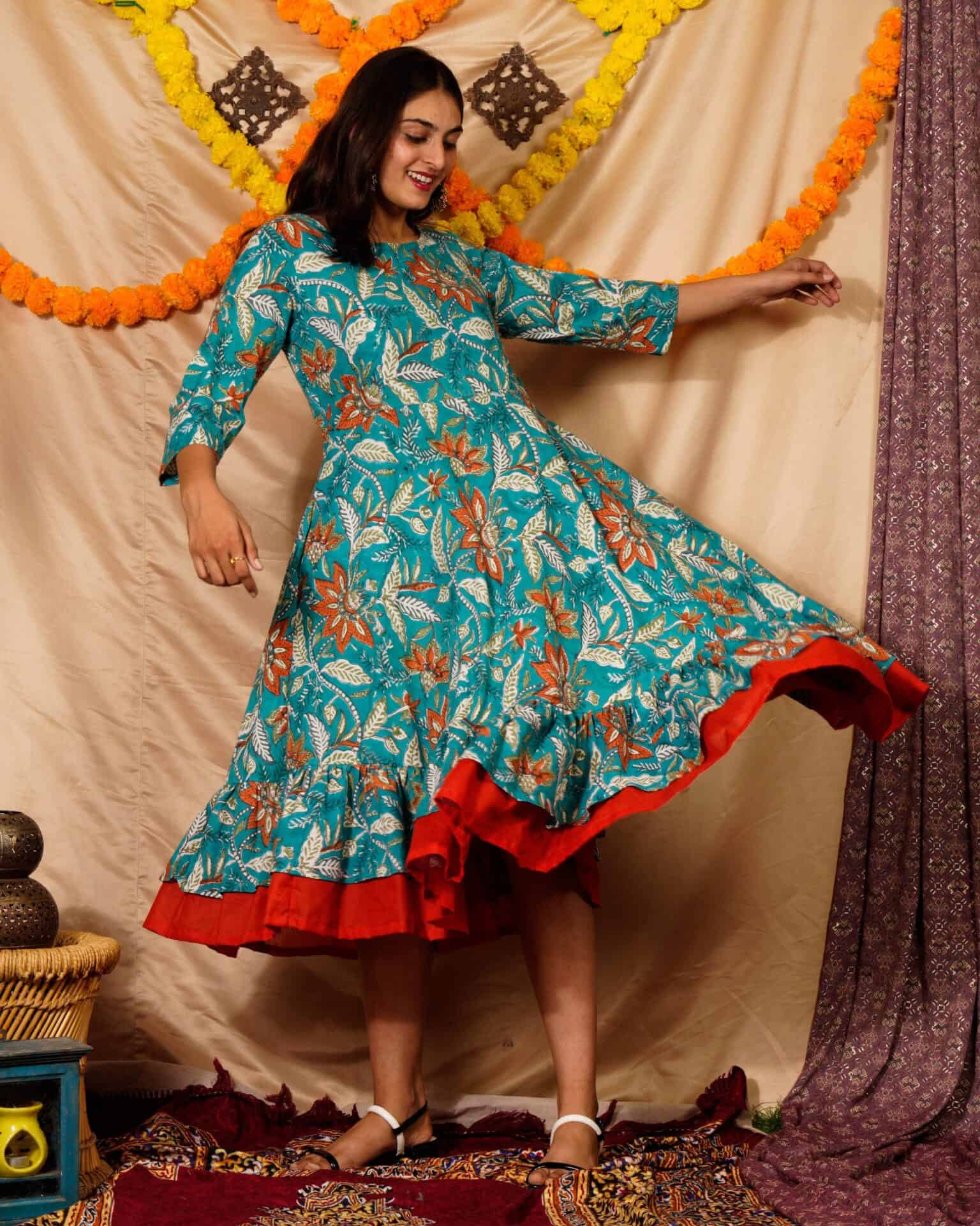 Foliate Frill Dress