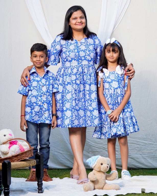 Blue Bloom Short Family Set