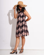 Black Kitty Halter Shift Dress