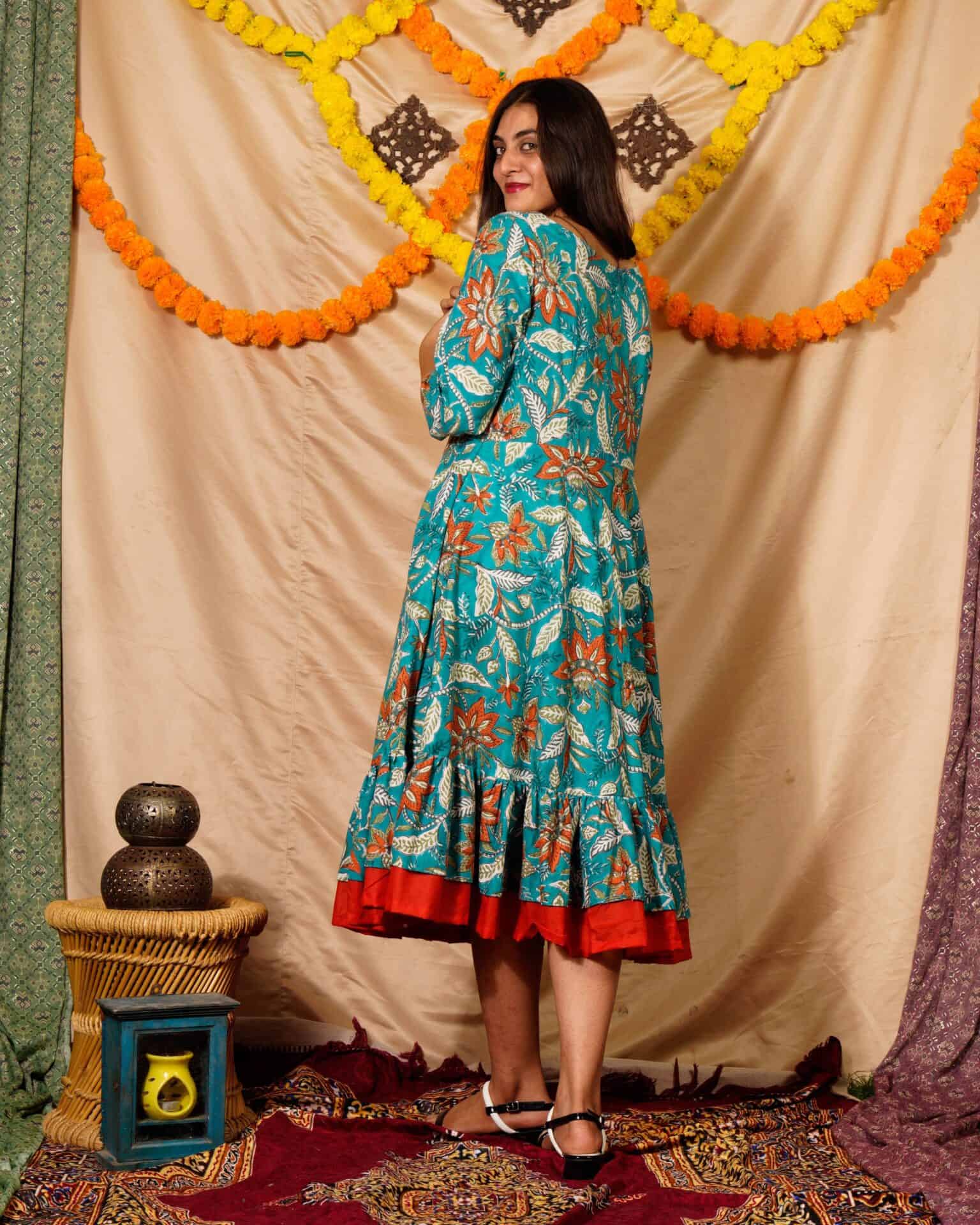 Foliate Frill Dress