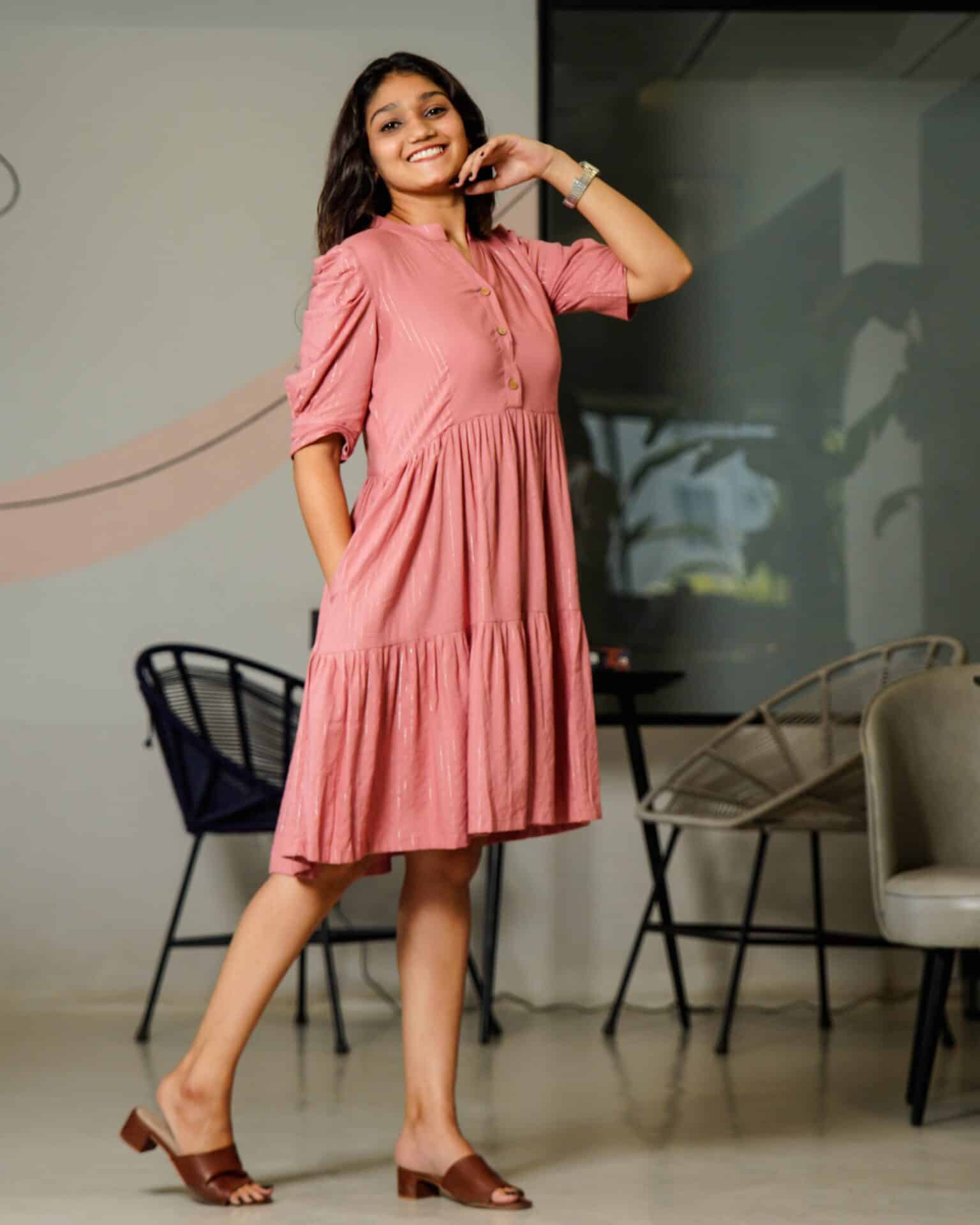 Starry Pink Short Dress