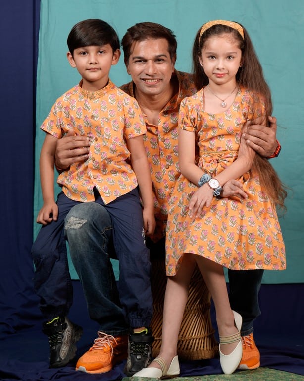 Dusty Orange Father Daughter Twinning