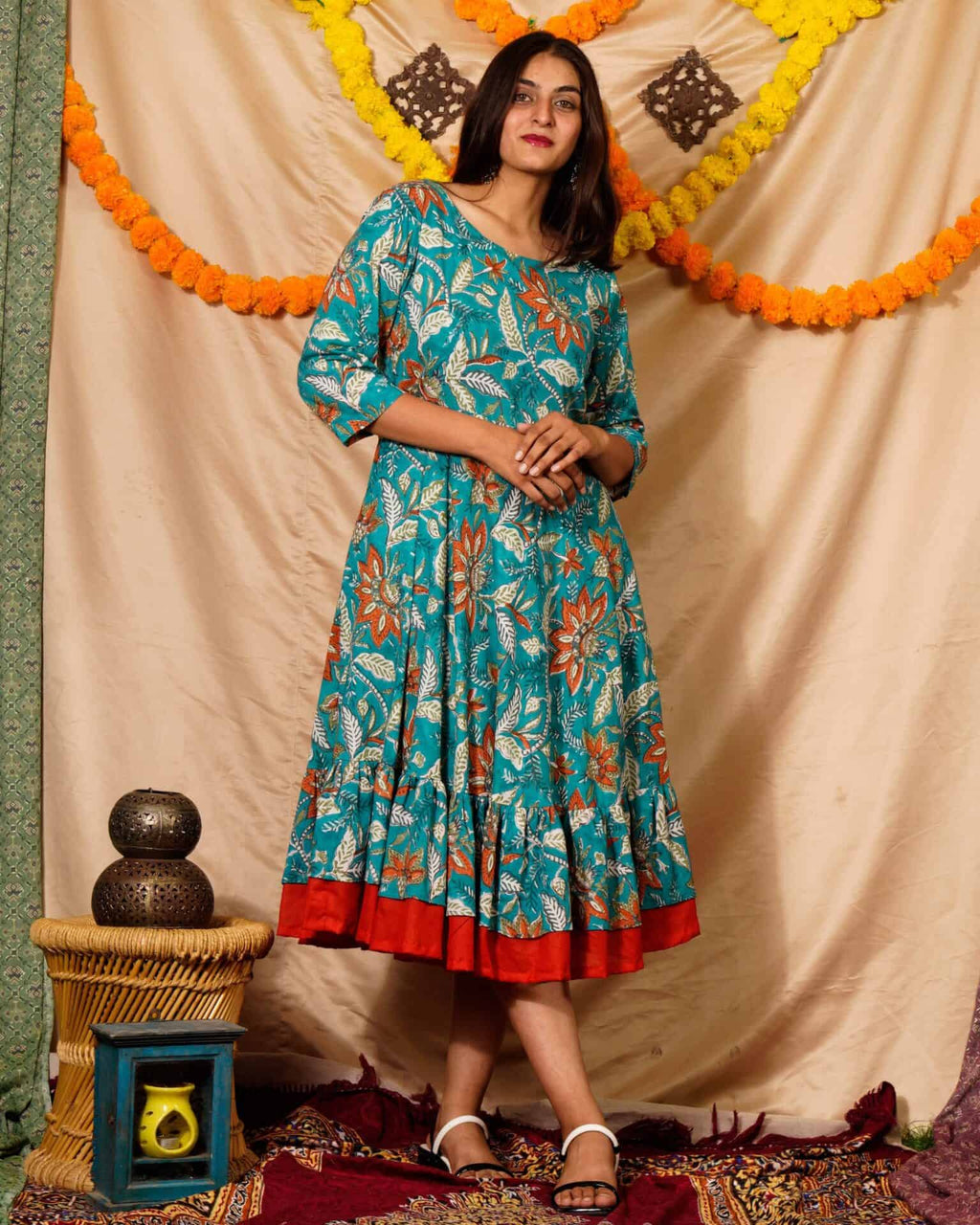 Foliate Frill Dress