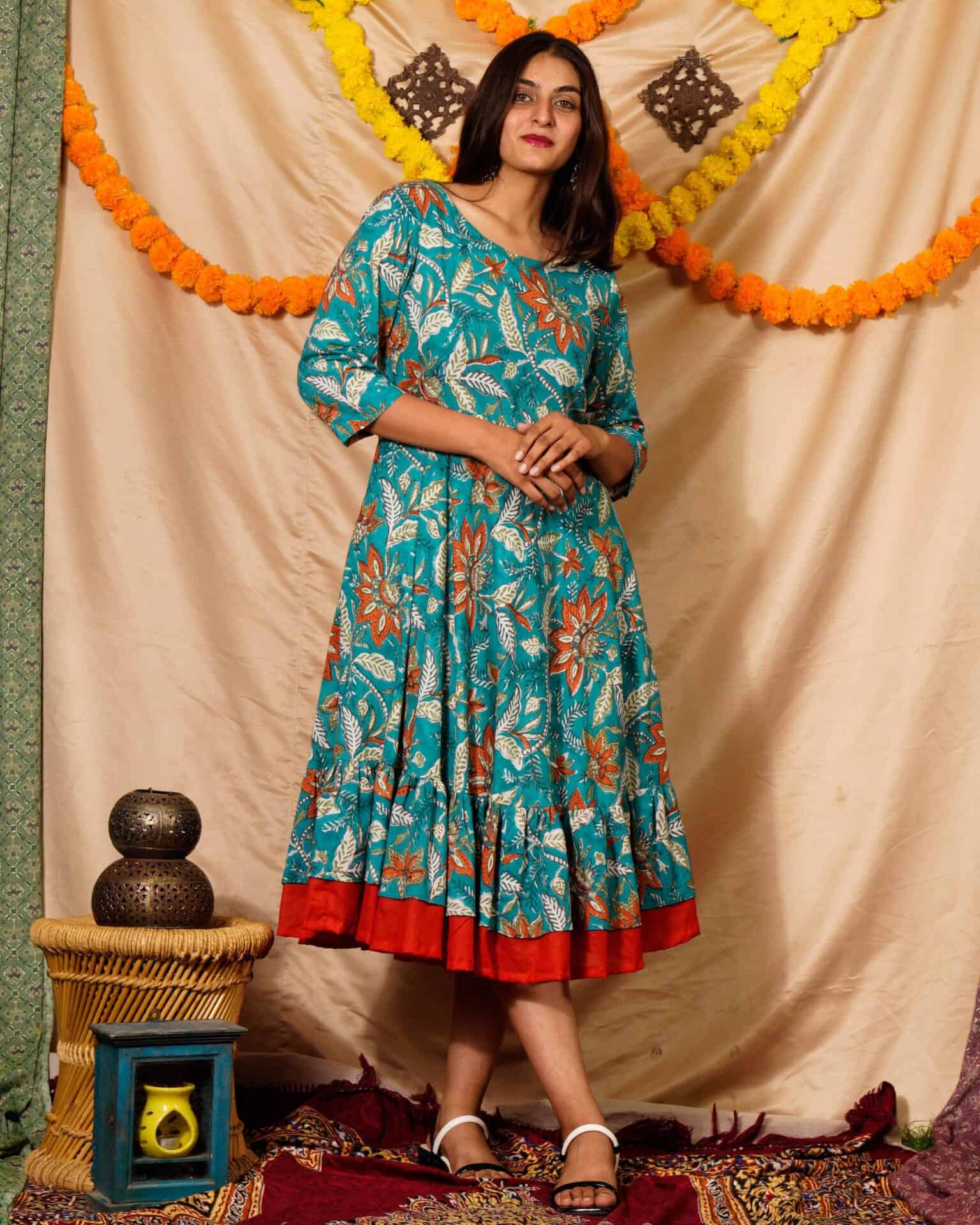 Foliate Frill Dress