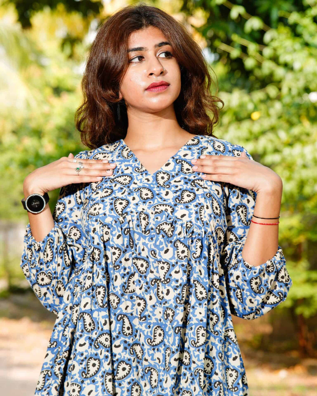 Sapphire Floret Maternity Short Kurti