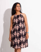 Black Kitty Halter Shift Dress