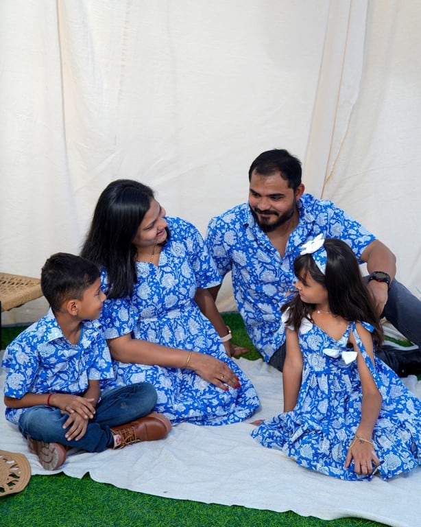 Blue Bloom Short Family Set