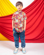 Leafing Red Floral Kids Shirt