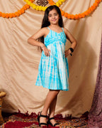 Blue Shibori Kids Dress
