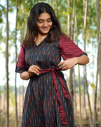 Black Diverting Threads Dress