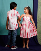 Red Shibori Family Set