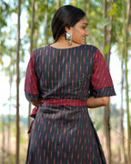 Black Diverting Threads Maternity Dress