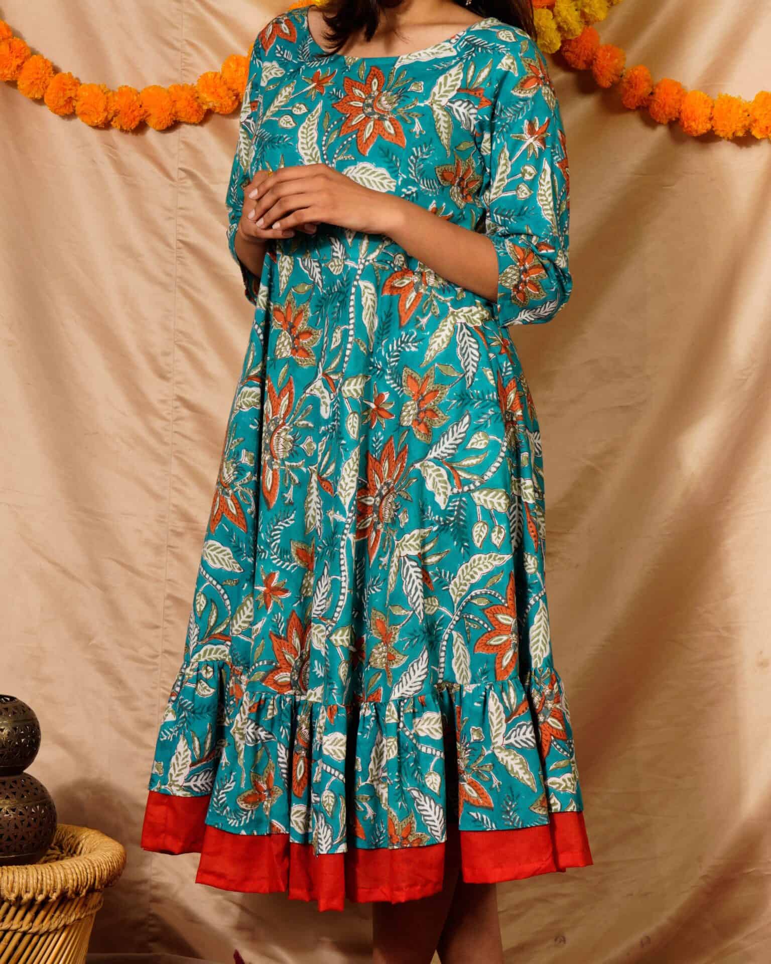 Foliate Frill Dress