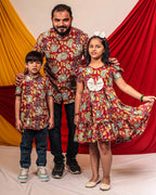 Leafing Red Floral Family Set