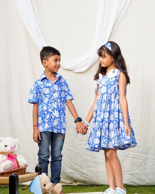 Blue Bloom Short Family Set