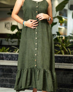 Green Checkered Strappy Dress