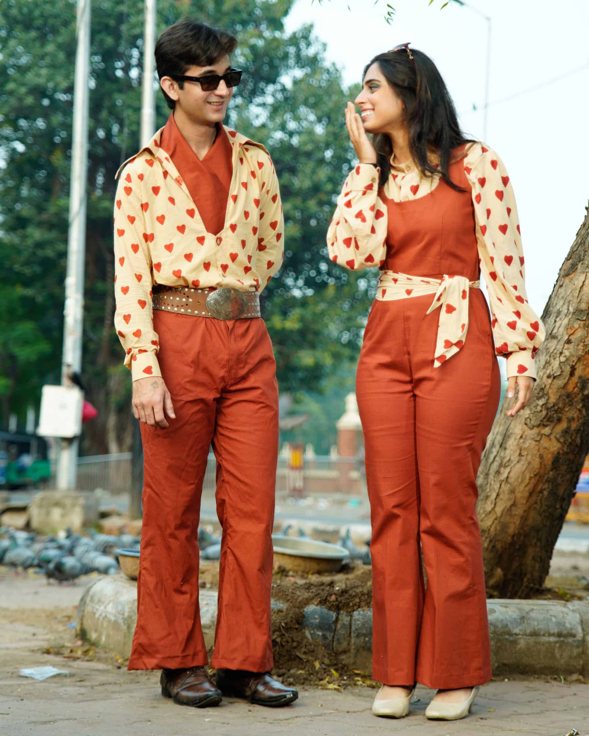 Red Cinnamon Cupid Retro Couple Set