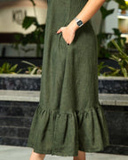 Green Checkered Strappy Dress