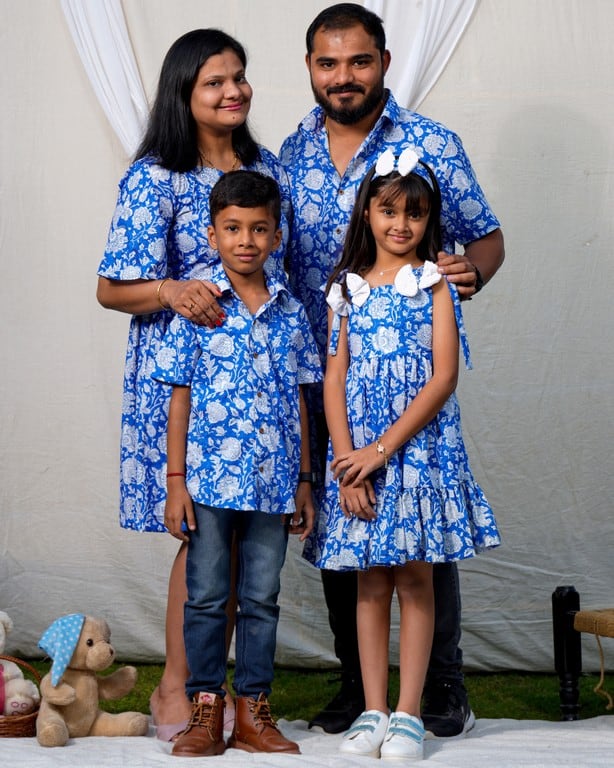 Blue Bloom Short Family Set