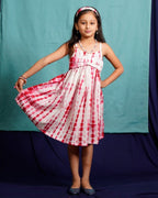 Red Shibori Kids Dress