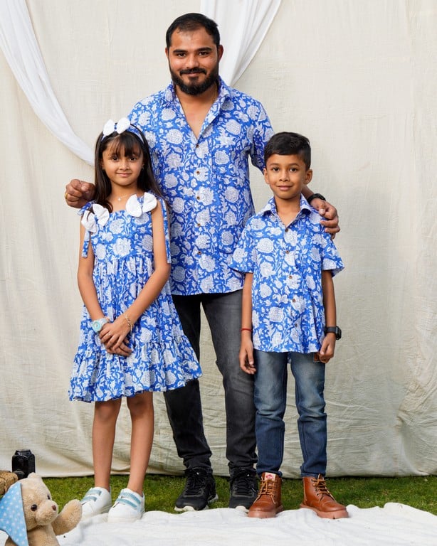 Blue Bloom Short Family Set