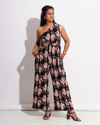 Black Kitty One Shoulder Jumpsuit