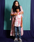Red Shibori Mother Son Twinning