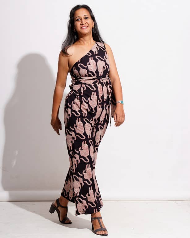 Black Kitty One Shoulder Jumpsuit