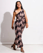 Black Kitty One Shoulder Jumpsuit