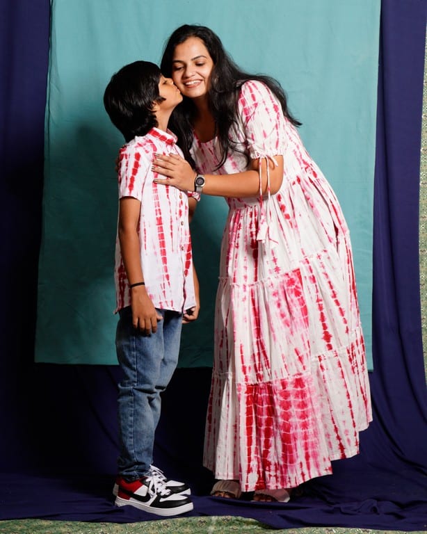 Red Shibori Mother Son Twinning Main image