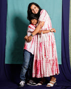 Red Shibori Mother Son Twinning