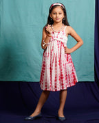 Red Shibori Kids Dress